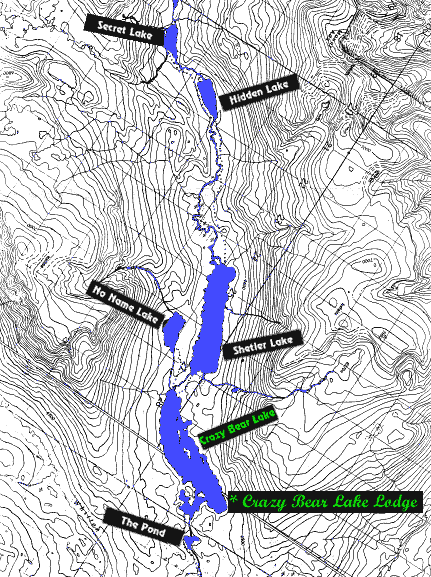 Map of Crazy Bear Lake