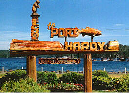 Port Hardy's carved sign